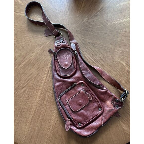 Vintage Anonimo Fiorentino Sling Leather Bag Limited Edition in Cognac / Italy - Picture 4 of 13